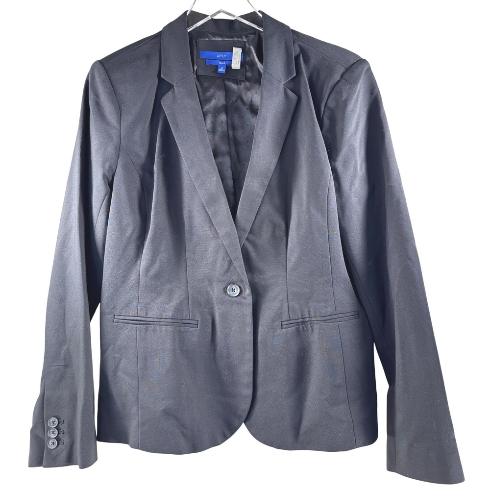 Apt. 9 Torie Black Single Button Blazer Jacket Womens 14 Professional Office